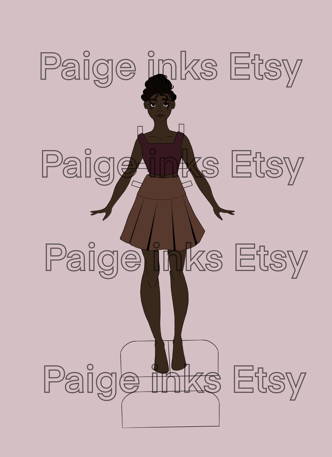 Paper Doll Printable Cutout Customizable, Coloring Page Fashion Doll ...