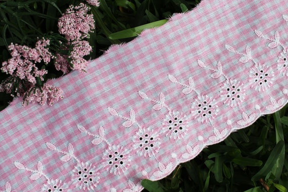 14yds Cotton mini flower Embroidery eyelet lace Trim Black