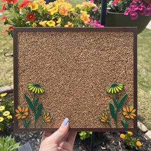 Wildflower Garden Rectangle Pin Board | Cork Board (Multiple Sizes)