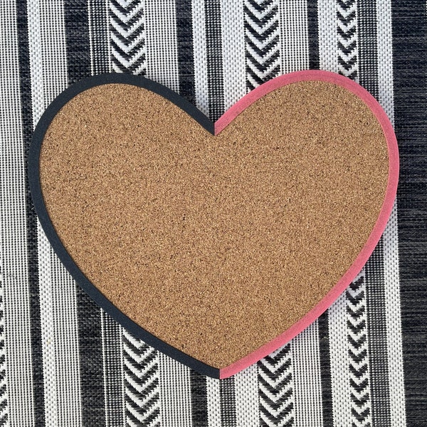 Large Heart Shaped Pin Board | Cork Board (18" x 15") (Multi-Color)