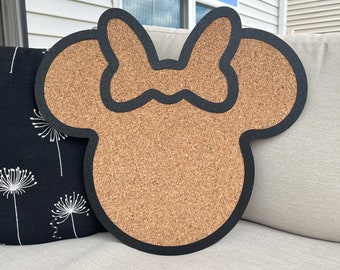 Large Bow Mouse Outline Pin Board | Cork Board  (18" x 16.5")