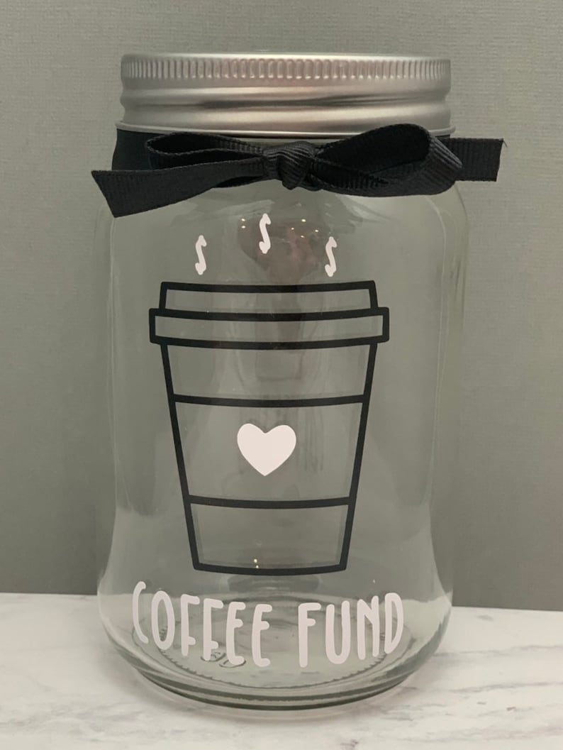 Coffee Fund Mason Jar Bank pint Size Etsy