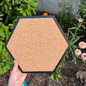 JENMV Hexagon Cork Board Tiles 5 Pack with Full Sticky Back- Mini
