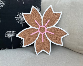 Tablero de corcho con diseño de flor de cerezo (multicolor) (Japón)