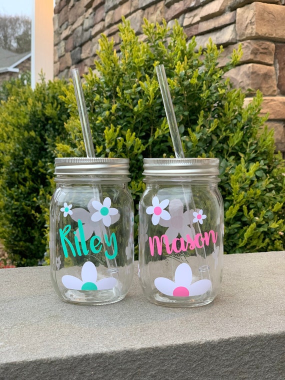 Personalised Mason Jars With Straws, Personalised Jar, Birthday Gift, Hen  Party, Custom Mason Jar Cup, 18th, 21st, 30th, Milestone Birthday 