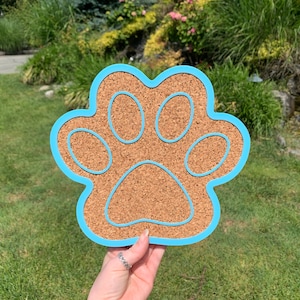 Dog Paw Print Pin Board | Cork Board (Multiple Sizes)