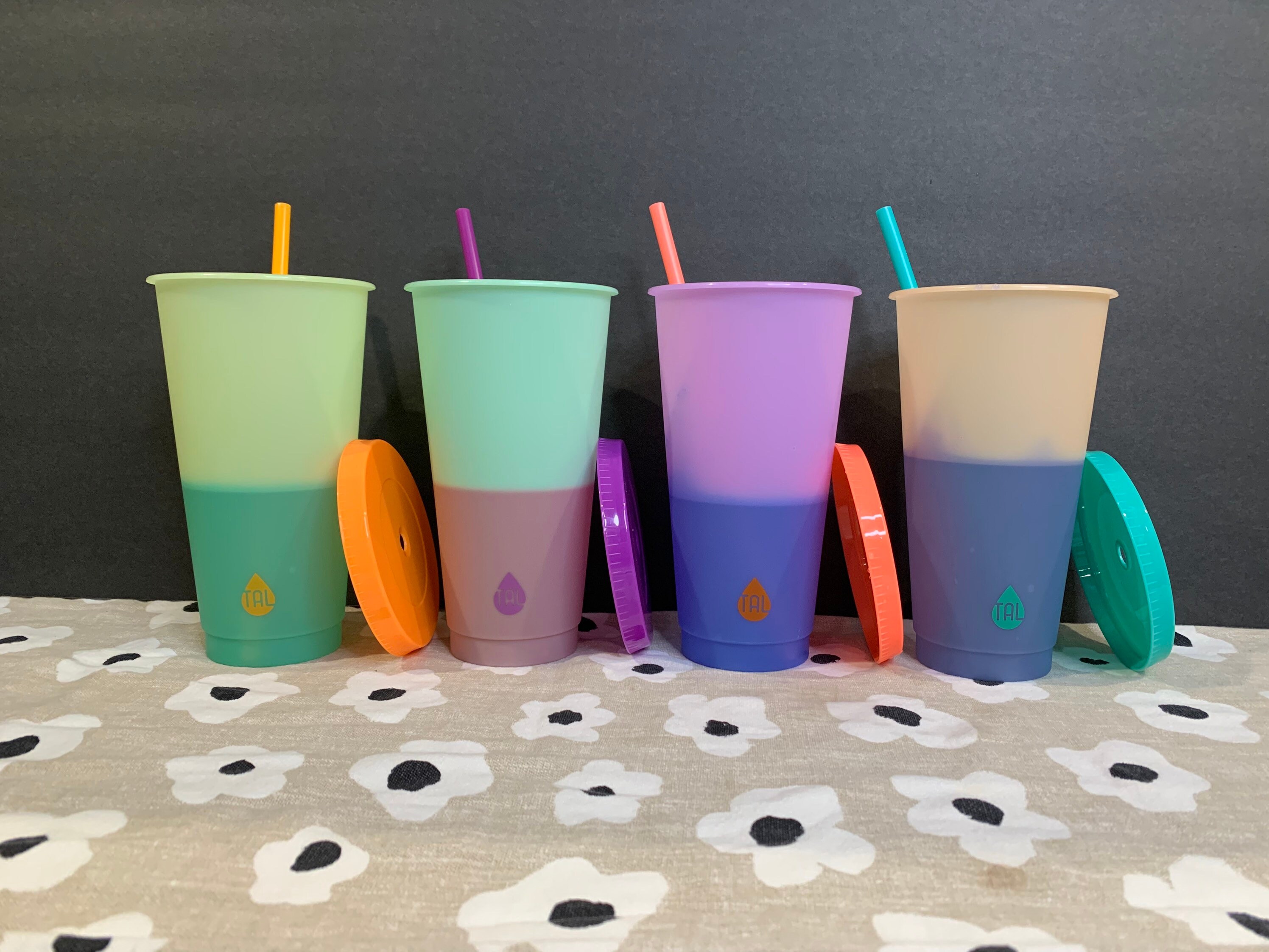 TAL Color Changing Cup with Lid and Straw 24oz, Pattern - Walmart