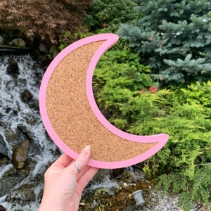 Crescent Moon Pin Board | Cork Board (Multiple Sizes)