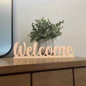 Welcome Sign Decor | Self-Standing Welcome Sign| Tabletop Sign | 3D Printed Welcome Sign