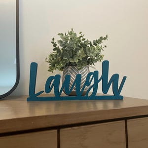 Letrero decorativo con forma de risa / Letrero con forma de risa que se sostiene por sí solo / Letrero de mesa / Letrero con forma de risa impreso en 3D