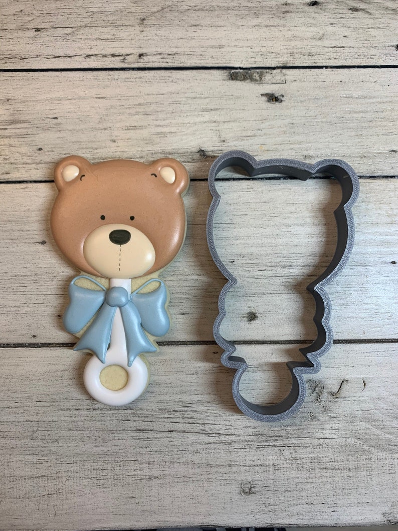 Teddy Bear Rattle Cookie Cutter Etsy