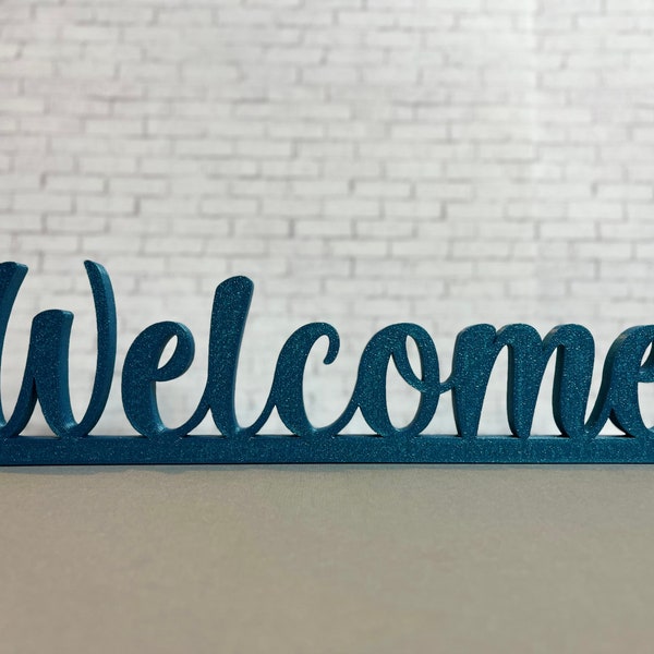 Welcome Sign Decor | Self-Standing Welcome Sign| Tabletop Sign | 3D Printed Welcome Sign