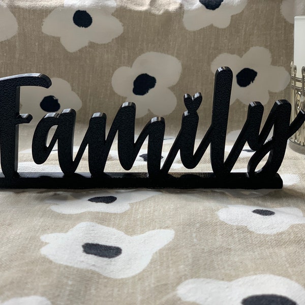 Decoración de letreros familiares / Letrero familiar autónomo / Letrero de mesa / Letrero familiar impreso en 3D