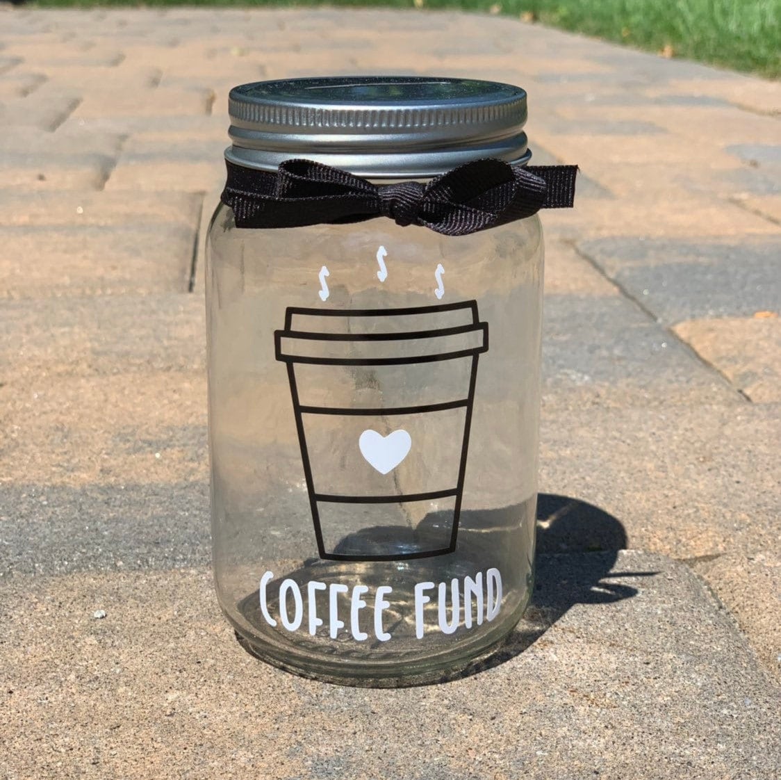 Coffee Fund Mason Jar Bank pint Size Etsy