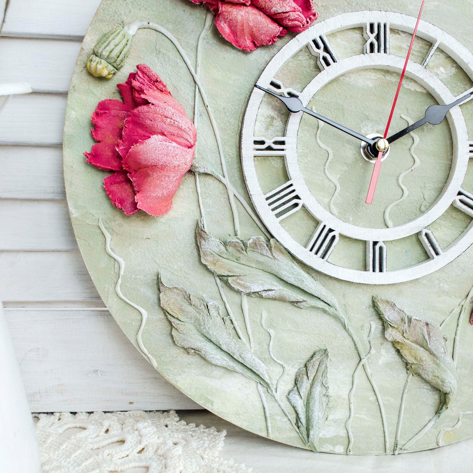 Flower / Flower Wall Clock / Wall Clock / Clock/ Poppies | Etsy