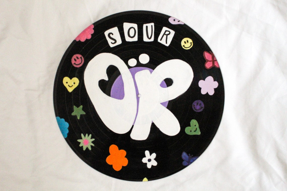 Painted Vinyl Record SOUR Album Etsy UK