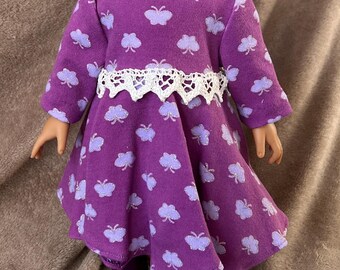 Handmade Original Design Lilac butterflies on purple knit with purple leggings for 18inch Doll