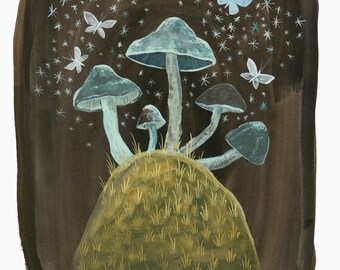 mushroom giclee print