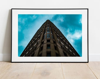 Detroit Wall Poster Print Arquitectura urbana Fotografía callejera Ally Center Arte urbano Downtown Art