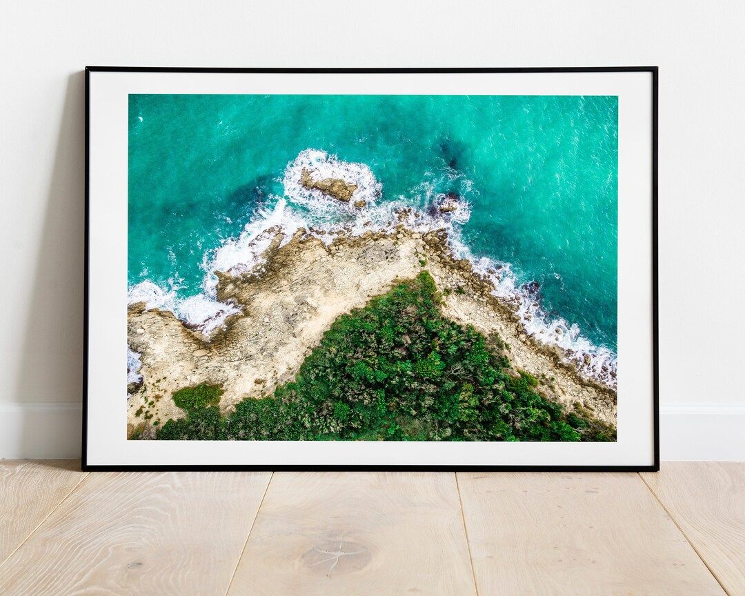 Puerto Rico Wall Art Drone Photography Black Sand Beach Etsy