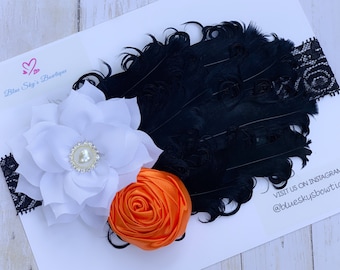 Halloween Headband, Flower Headband, Toddler Halloween Headband, Multi-colored Headband, Holiday Headband