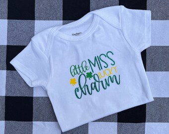 Lucky Charm One Piece, Little Miss Lucky Charm T-Shirt, St. Patrick's Day Kids Shirt, Lucky Charm T-Shirt