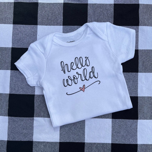 Newborn One Piece, Hello World Bodysuit, Introduction One Piece Bodysuit