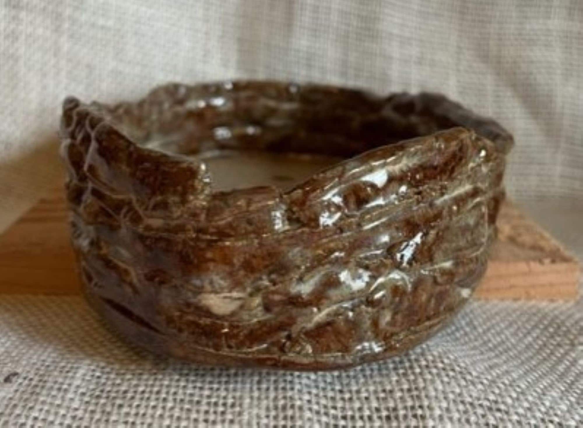 Rustic Handmade Pottery Bonsai Coiled Planter, Organic