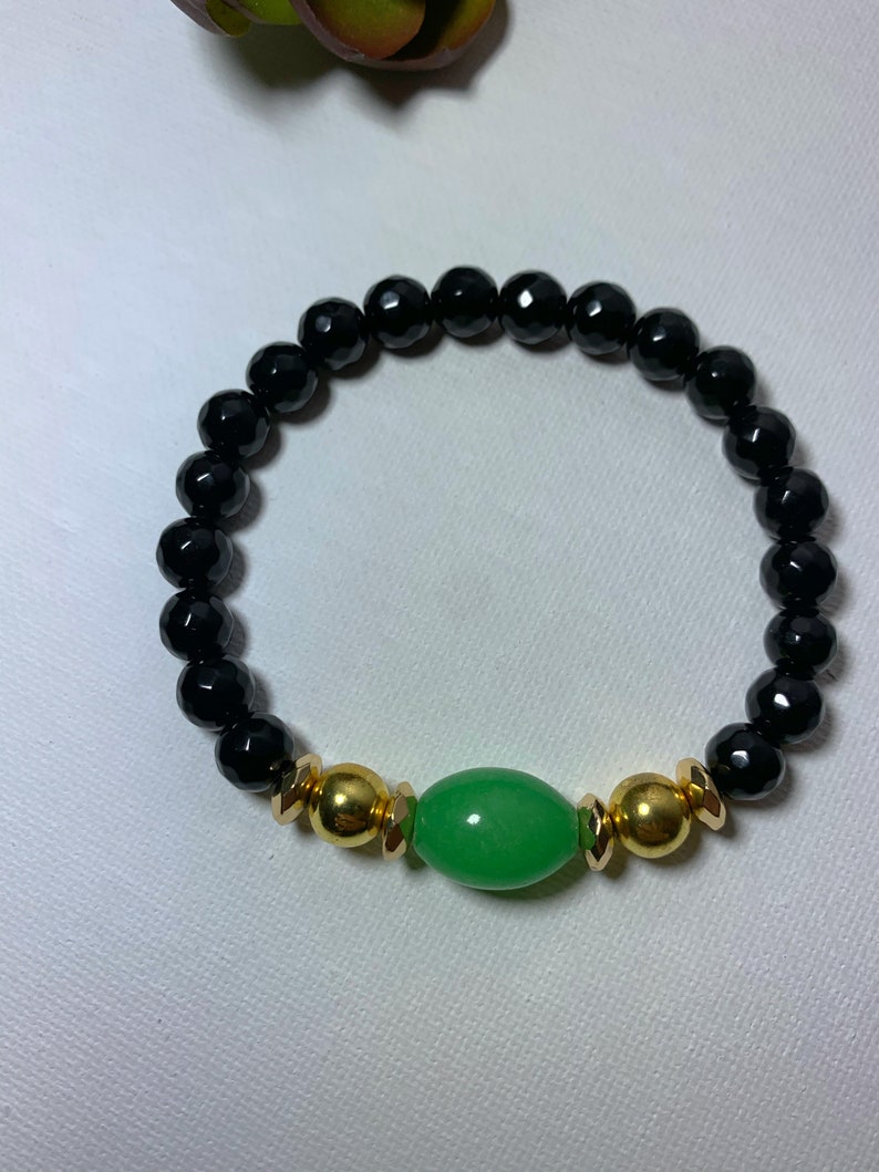 Jade black Onyx Bracelet Etsy
