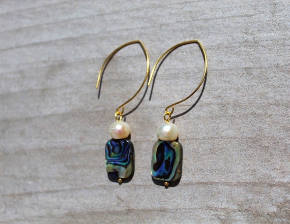 Fresh Water Pearls and Abalone Shell Earring