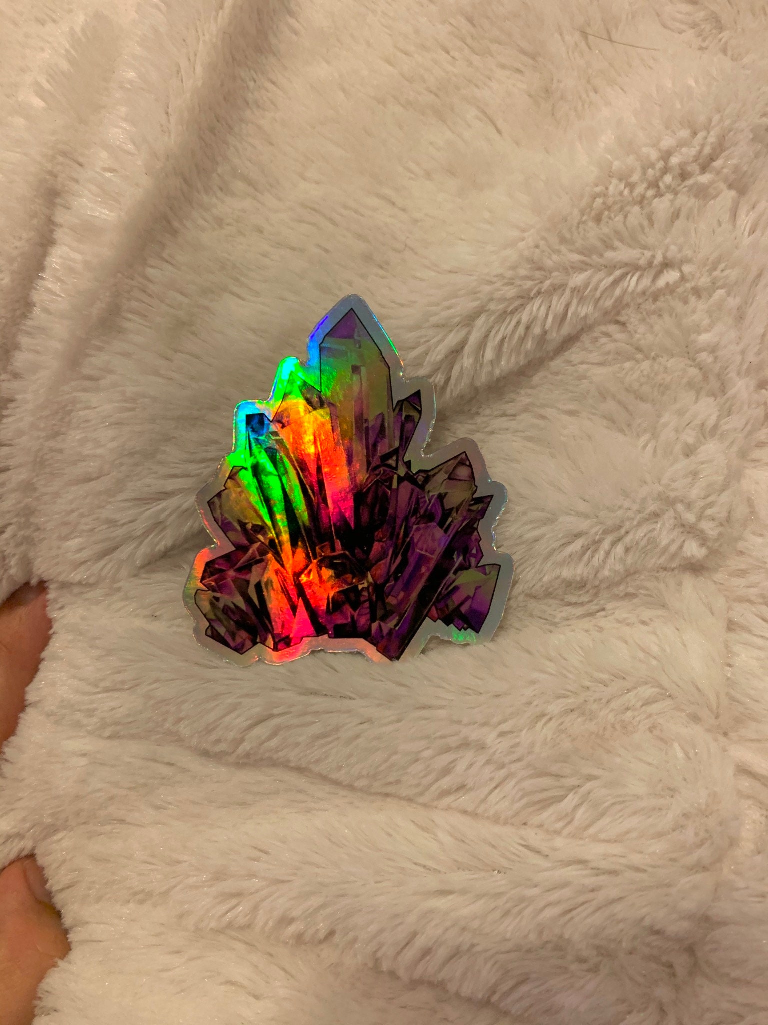 Crystal Sticker 3 Inch Vinyl Sticker, Spiritual Sticker, Holographic ...