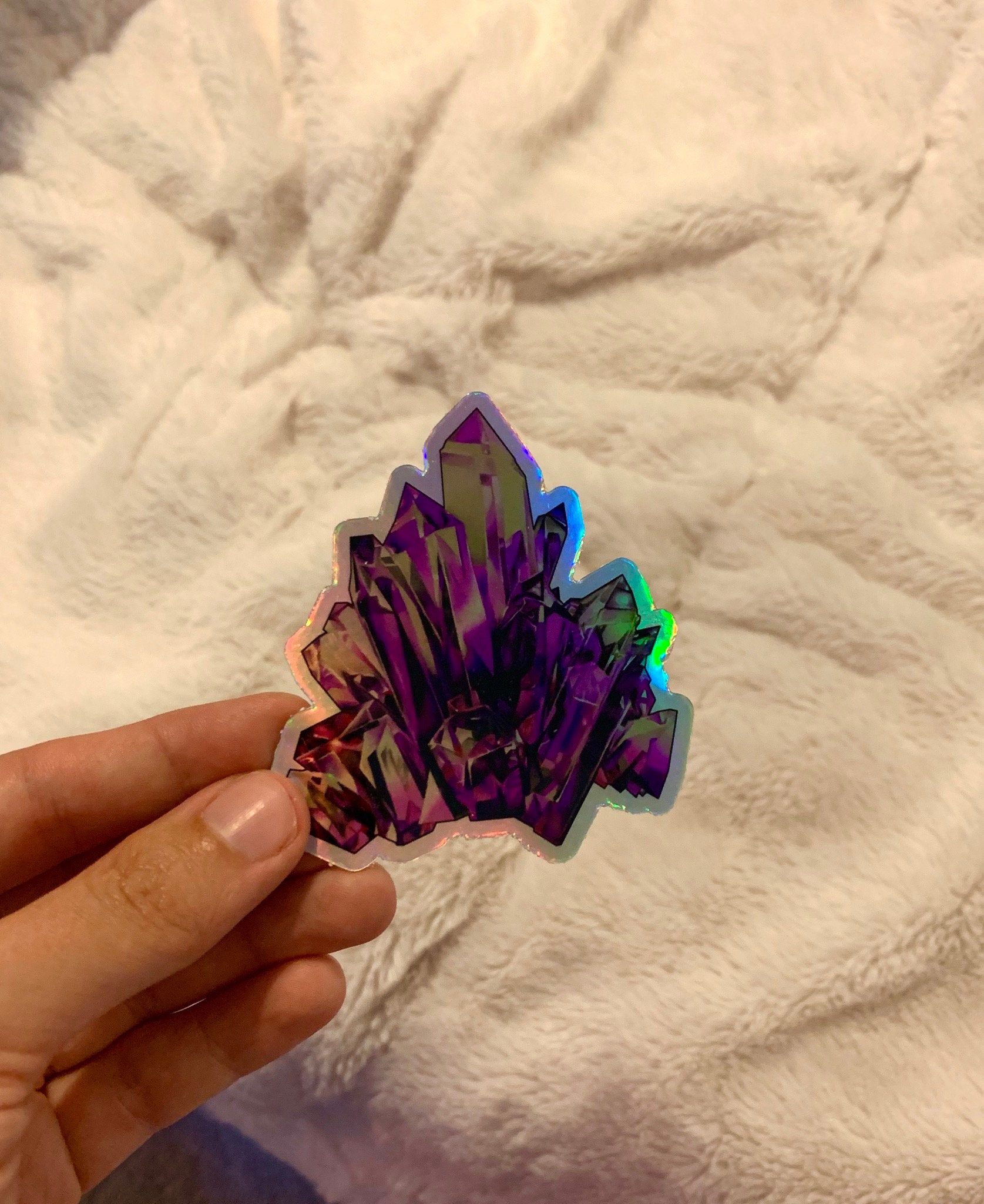 Crystal Sticker 3 Inch Vinyl Sticker, Spiritual Sticker, Holographic ...