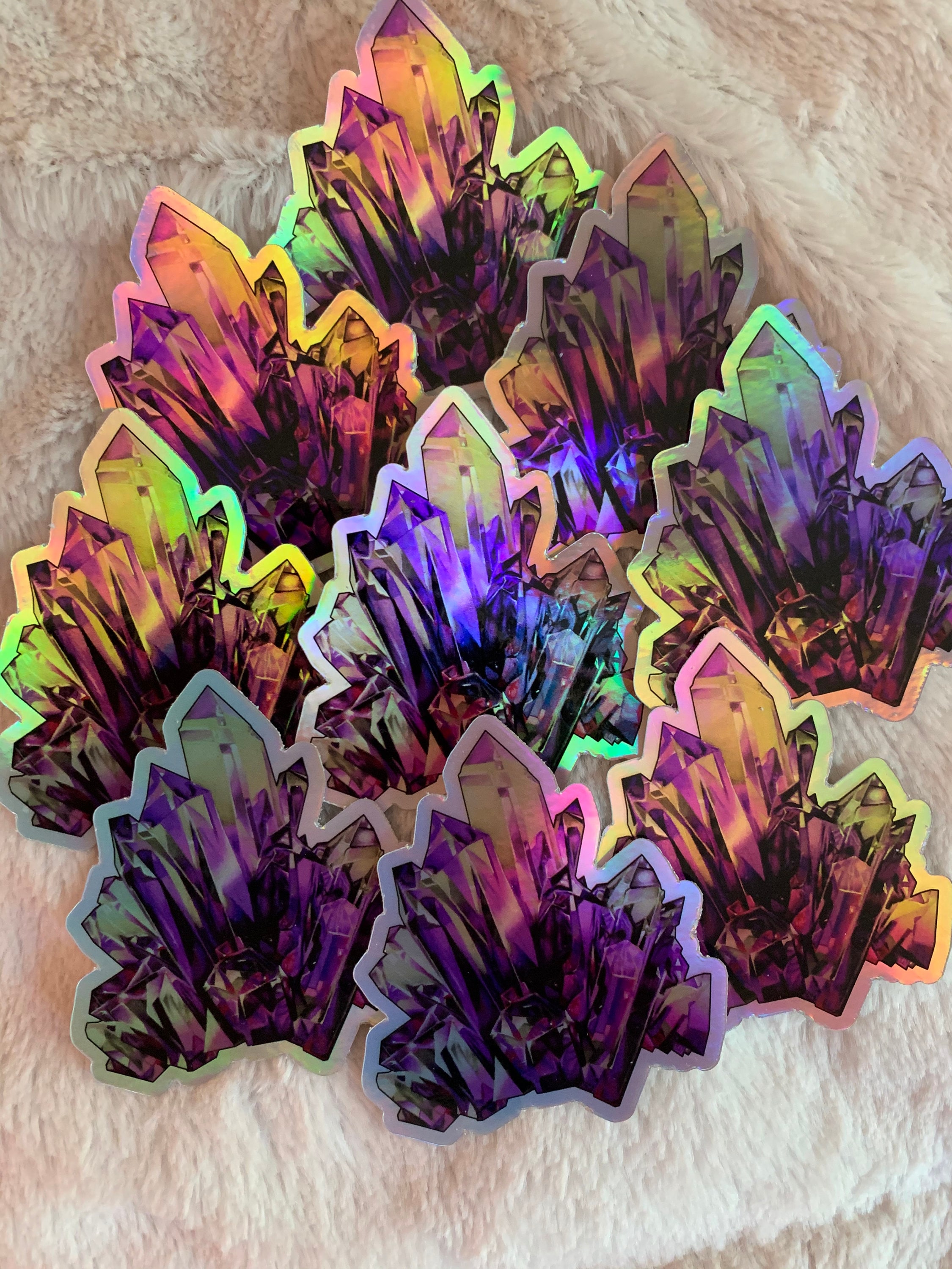 Crystal Sticker 3 Inch Vinyl Sticker, Spiritual Sticker, Holographic ...