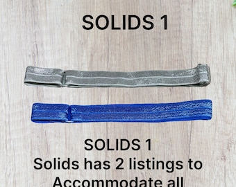 Solids 1, Solid color Adjustable headband, hearing aid headband, cochlear implant, headband for kids, BAHA headband (connector NOT included)