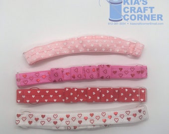 Adjustable headband, Heart headbands, hearing aid, cochlear implant, Baha headband, headband suspenders, headband for kids,