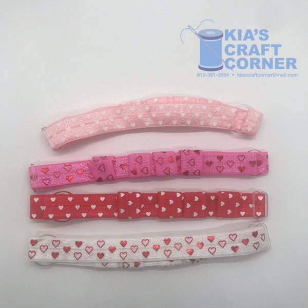 Adjustable headband, Heart headbands, hearing aid, cochlear implant, Baha headband, headband suspenders, headband for kids,