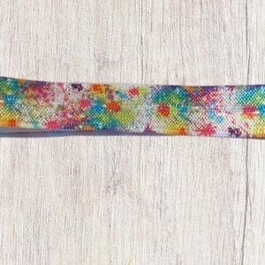 Adjustable headband, Rainbow splatter headband, girl or boy headband, Baha Headband (Connector NOT Included), cochlear implant