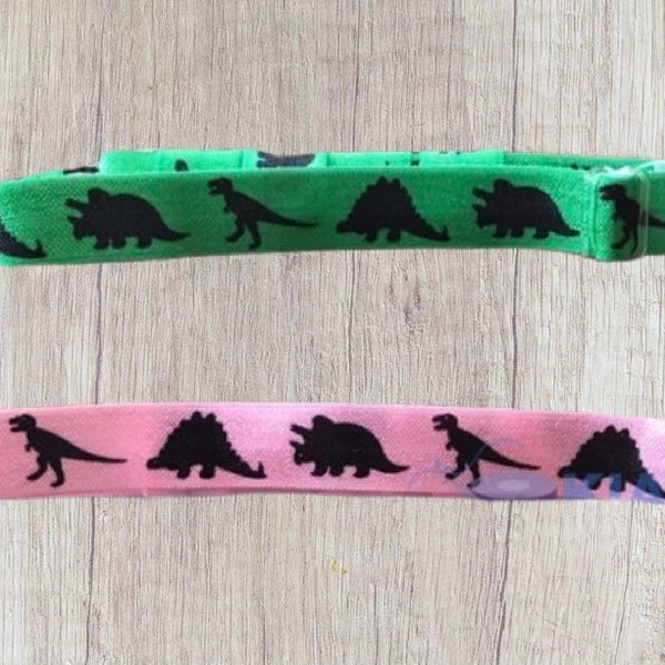 Adjustable headband, Dinosaur headbands, cochlear implants, Baha headband, headband suspenders, headband for girl or boy, hearing aid