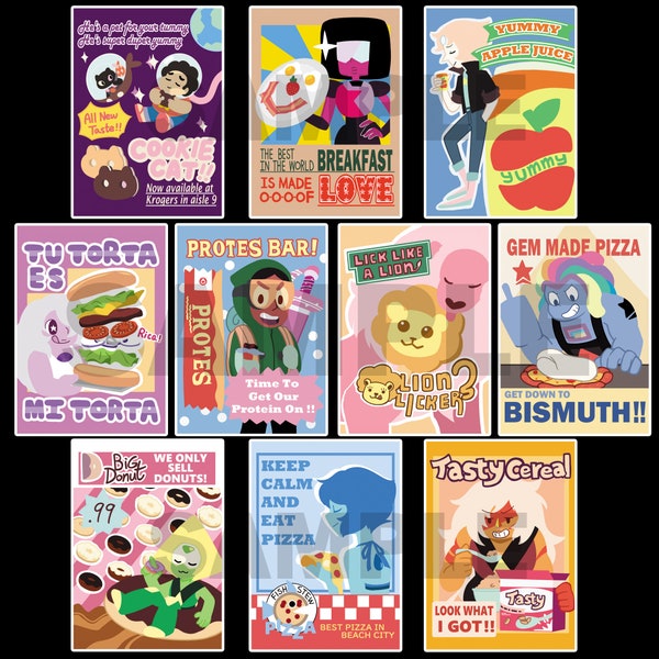 Steven Universe + Food  A5 art print / posters (5.8" X 8.3")
