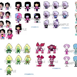 Adesivos completos de personagens de Steven Universo