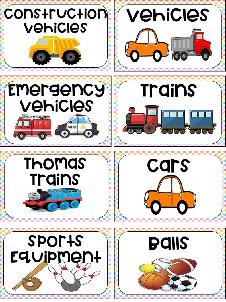 Toy Bin Storage Labels Printable Etsy