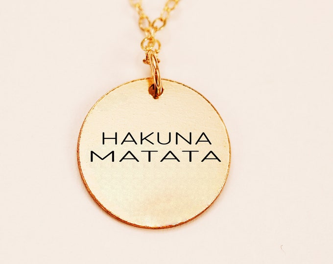 Hakuna Matata Necklace, No Worries Necklace, Lion King Necklace, Lion
