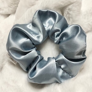 Icy Blue Satin Scrunchie | Blue Scrunchies | Light Blue Fancy scrunchie | Gifts for Girls