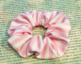Pink and White Stripes | Hair Accessories | Gifts for Girls | Striped Scrunchie | Scrunchies