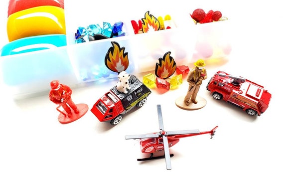 Fire Truck Play Dough Kit, Playdough Kit, Sensory Kit, Play Dough Kit,  Sensory Box, Playdoh Kit, Sensory Bin,playdough Sensory Kit,busy Box 