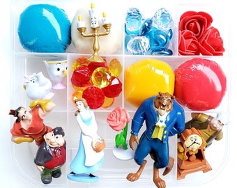 Beauty and the Beast, Sensory Kit, Playdough Kit, Sensory Bin, Sensory Kit for Toddlers, Birthday Gifts for Kids, Sensory Kit Girls, Playdoh