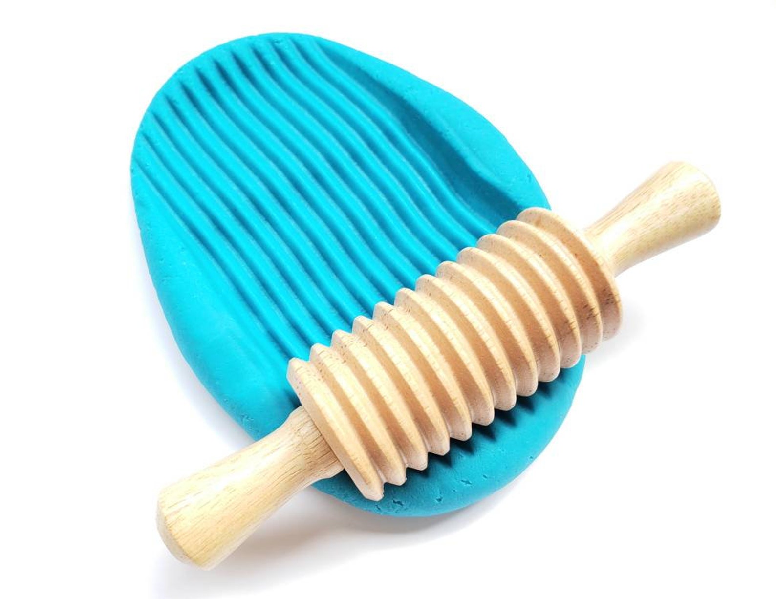 4 Wooden Textured Playdough Rollers Dough Rolling Pins Etsy