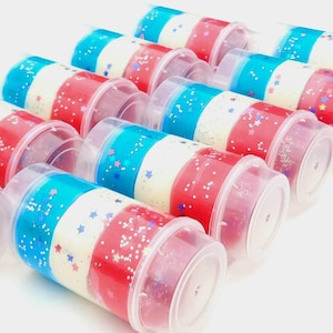 Patriotic Party Favors, 4th of July Party Favors, Playdough Push Pop, Party Favors for Kids, Summer Birthday, Red White and Blue Party