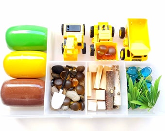 Construction Playdough Kit, Sensory Kit, Sensory Bin, Sensory Kit for Toddlers, Construction Birthday Gifts For Kids, Playdough Kit Boys