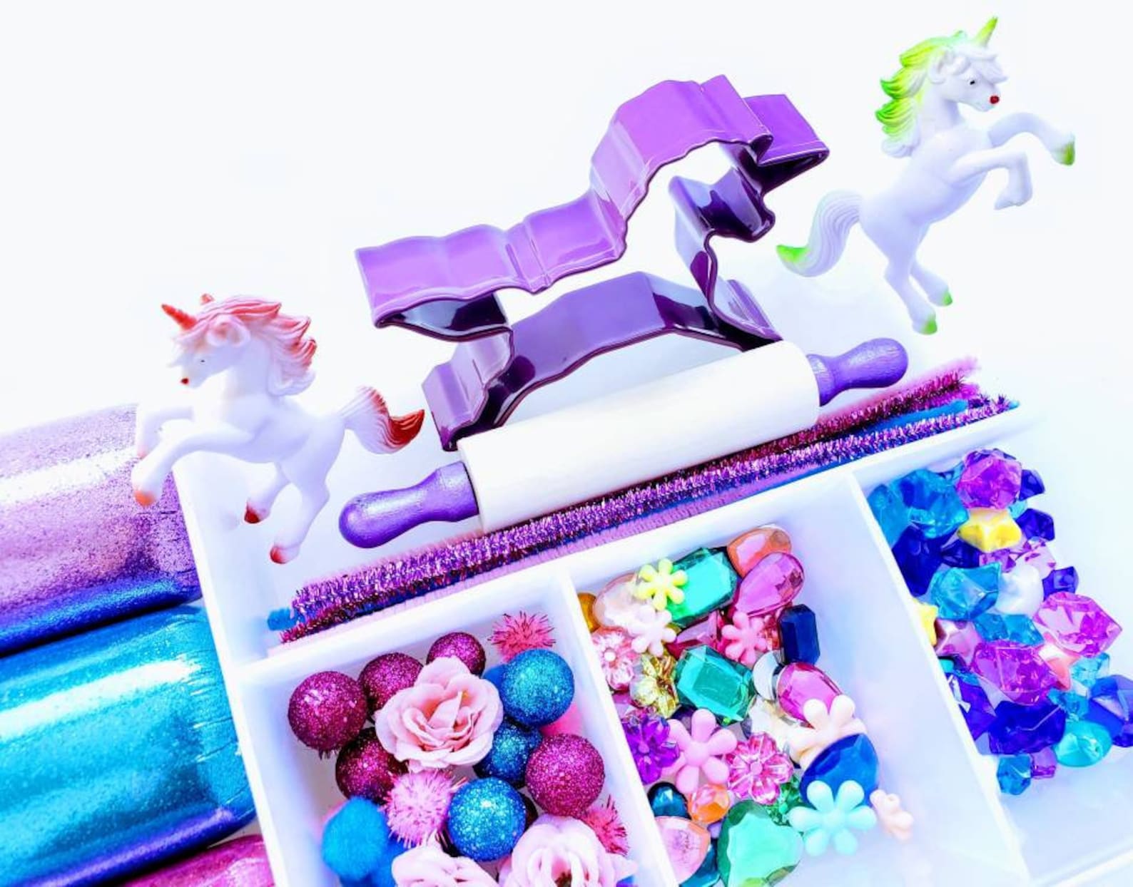 Unicorn Play Dough Sensory Kit Unicorn Playdough Kit Etsy